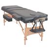 vidaXL Table de massage pliable à 3 zones 10 cm d'épaisseur Noir