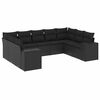 vidaXL Salon de jardin 9 pcs avec coussins noir r&eacute;sine tress&eacute;e