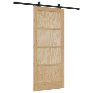 vidaXL Porte coulissante Naturel et noir 86 x 198,5 cm