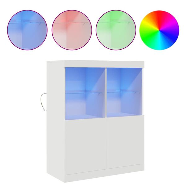 vidaXL Buffet blanc 81x37x100 cm bois d'ing&eacute;nierie