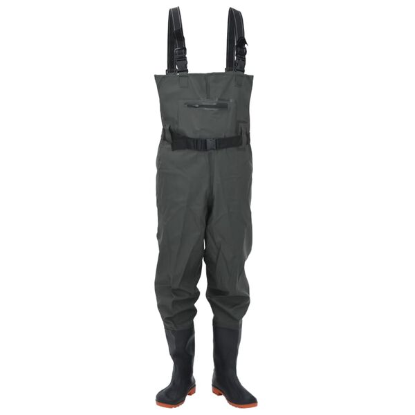 vidaXL Cuissardes avec bottes et ceinture vert foncé taille 43