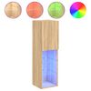 vidaXL Meubles TV avec lumières LED 2 pcs chêne sonoma 30,5x30x102 cm