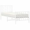 vidaXL Cadre de lit métal sans matelas avec pied de lit blanc 75x190cm
