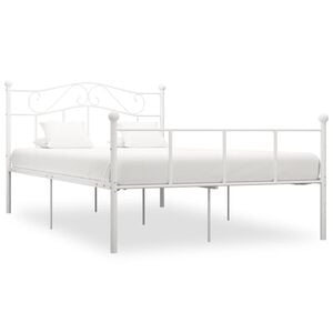 vidaXL Cadre de lit sans matelas blanc m&eacute;tal 140x200 cm
