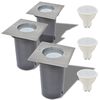 vidaXL Lampes au sol &agrave; LED d'ext&eacute;rieur 3 pcs carr&eacute;