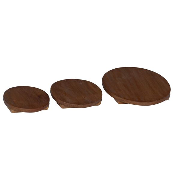 vidaXL Tabouret &agrave; Plantes 3 pcs Marron Bois d'Acajou