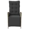 vidaXL Chaise inclinable de jardin et repose-pied gris résine tressée