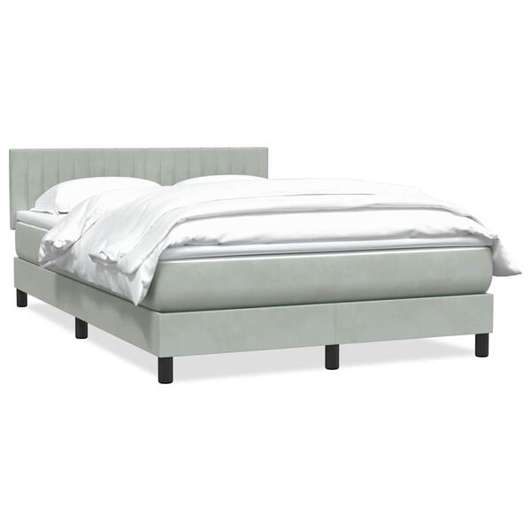 vidaXL Sommier &agrave; lattes de lit et matelas gris clair 160x220cm velours