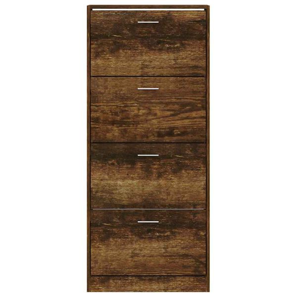 vidaXL Armoire &agrave; chaussures Ch&ecirc;ne fum&eacute; 63x24x147 cm Bois d'ing&eacute;nierie