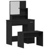 vidaXL Ensemble de Coiffeuse 2 pc Ch&ecirc;ne noir 86,5 x 35 x 136 cm