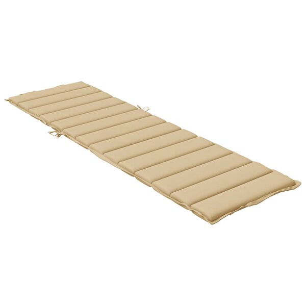 vidaXL Coussin de chaise longue beige m&eacute;lang&eacute; 200x70x4 cm tissu