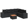 vidaXL Salon de jardin 7 pcs avec coussins noir r&eacute;sine tress&eacute;e