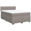 vidaXL Sommier &agrave; lattes de lit avec matelas Taupe 160x200 cm Tissu