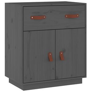 vidaXL Buffet Gris 65,5x40x75 cm Bois massif de pin