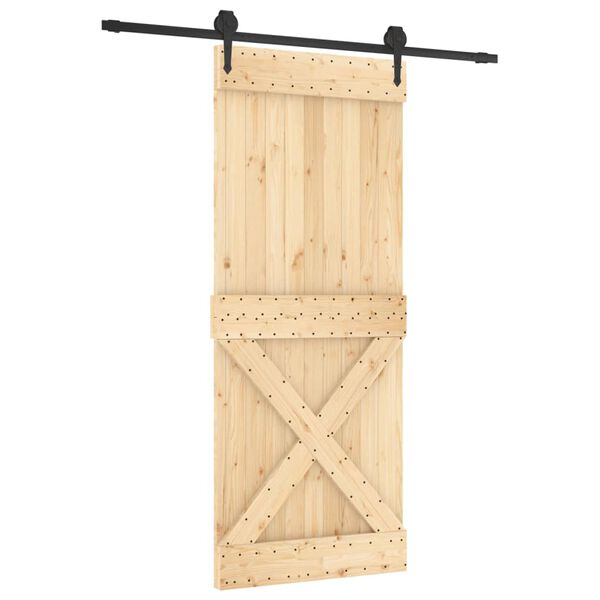 vidaXL Porte coulissante et kit de quincaillerie 85x210 cm pin massif