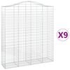 vidaXL Paniers à gabions arqués 9 pcs 200x50x220/240 cm Fer galvanisé