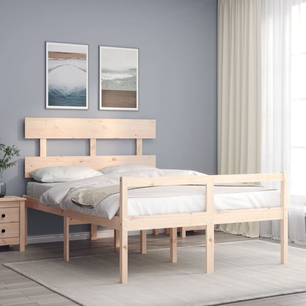 vidaXL Lit pour personne âgée sans matelas 140x190 cm bois massif