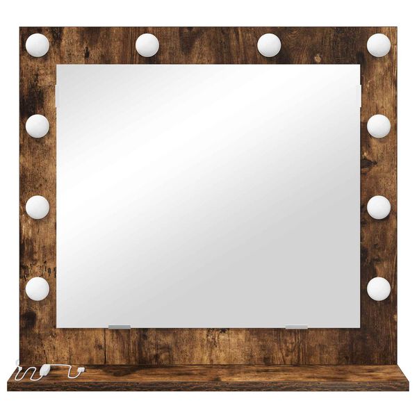 vidaXL Miroir de vanit&eacute; Rectangulaire Ch&ecirc;ne fum&eacute; 60 x 55 x 18 cm