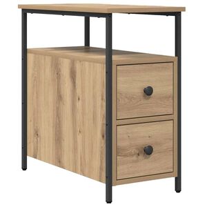 vidaXL Cabinet de chevet avec tiroir ch&ecirc;ne artisanal 30 x 60 x 60 cm
