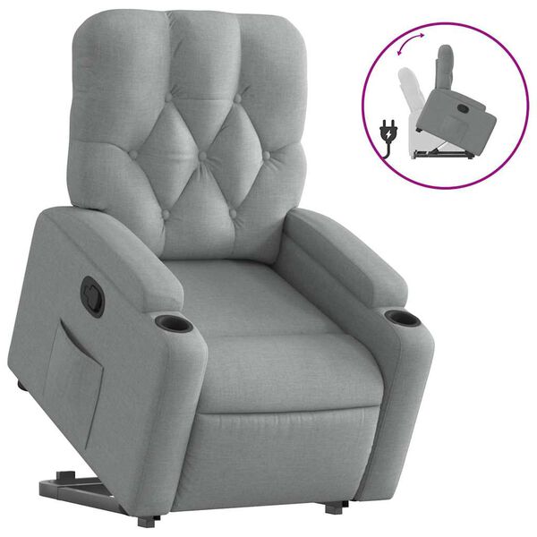 vidaXL Fauteuil inclinable Gris clair Tissu