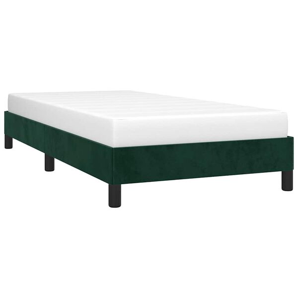 vidaXL Cadre de lit sans matelas vert fonc&eacute; 100x200 cm velours
