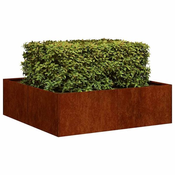 vidaXL Jardini&egrave;re rouill&eacute; 100x100x30 cm acier inoxydable