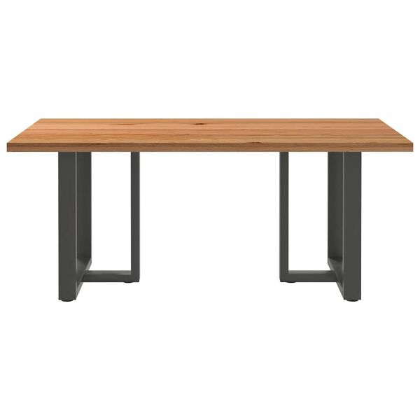 vidaXL Table &agrave; manger marron clair bois de ch&ecirc;ne massif rectangulaire