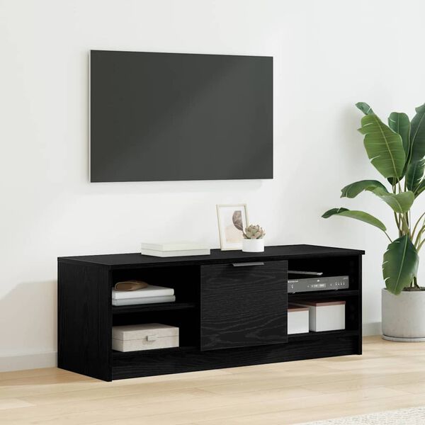 vidaXL Meuble TV Ch&ecirc;ne noir 102 x 35 x 36,5 cm Bois d'ing&eacute;nierie