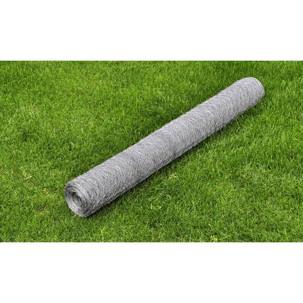 vidaXL Grillage pour voli&egrave;re Acier galvanis&eacute; 25 x 0,5 m Argent&eacute;