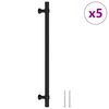 vidaXL Poignées d'armoire 5 pcs noir 224 mm acier inoxydable