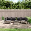 vidaXL Salon de jardin 7 pcs avec coussins anthracite résine tressée