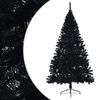 vidaXL Demi sapin de Noël artificiel avec support Noir 210 cm PVC