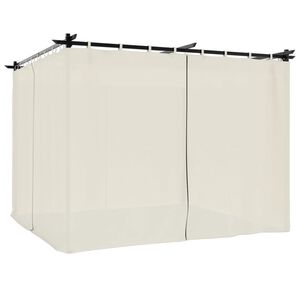 vidaXL Tonnelle avec rideaux cr&egrave;me 3x3 m acier