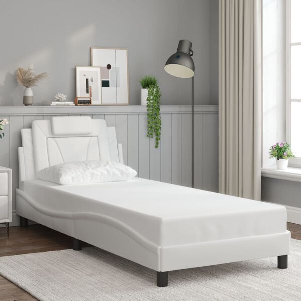 vidaXL Cadre de lit Viana avec LED sans matelas blanc 90x200 cm