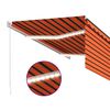 vidaXL Auvent r&eacute;tractable manuel store LED 3,5x2,5 m Orange et marron