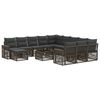vidaXL Ensemble de canap&eacute; de jardin 13 pc Gris et Gris fonc&eacute; polyrotin