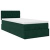 vidaXL Lit ottoman avec matelas et LED Vert fonc&eacute; 90x200cm velours