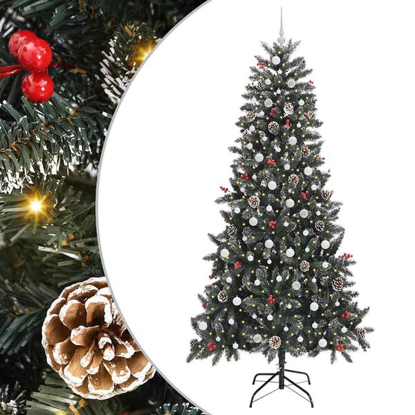 vidaXL Sapin de No&euml;l artificiel Vert 240 cm PVC, plastique et acier