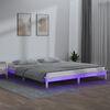 vidaXL Cadre de lit &agrave; LED sans matelas blanc 160x200 cm bois massif