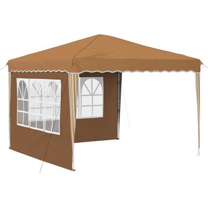 vidaXL Tente de f&ecirc;te pop-up Beige 288 x 288 x 245 cm Tissu Oxford