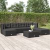 vidaXL Salon de jardin 7 pcs avec coussins Noir R&eacute;sine tress&eacute;e
