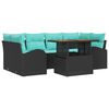 vidaXL Ensemble de canap&eacute; de jardin 7 pc Noir Poly rotin