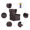 vidaXL Fauteuil inclinable de massage Marron fonc&eacute; Tissu
