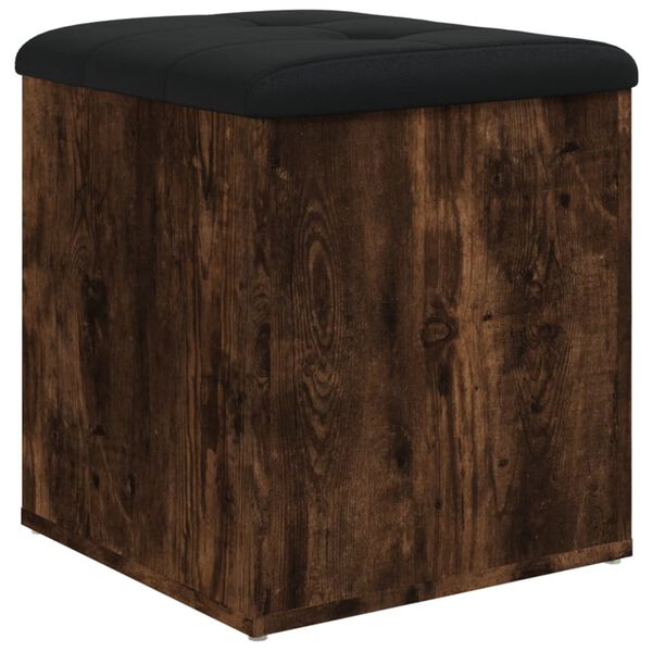 vidaXL Banc de rangement ch&ecirc;ne fum&eacute; 42x42x45 cm bois d'ing&eacute;nierie