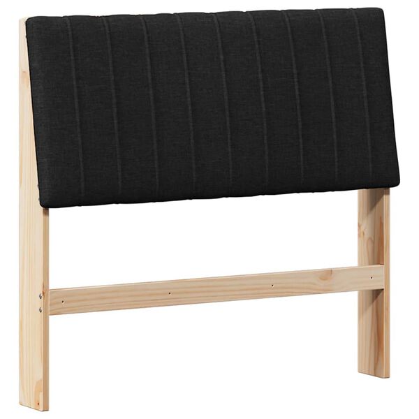 vidaXL T&ecirc;te de lit capitonn&eacute;e Noir 100 cm Pin massif