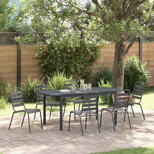 vidaXL Ensemble de salle &agrave; manger pour jardin 7 pcs Anthracite