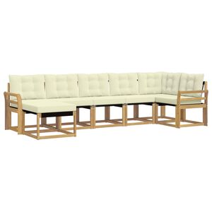 vidaXL Ensemble de canap&eacute;s d'ext&eacute;rieur 7 pcs Blanc et cr&egrave;me