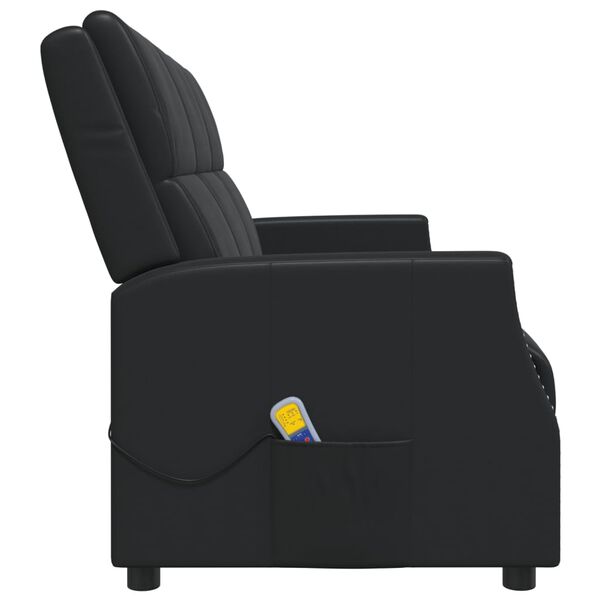 vidaXL Fauteuil de massage inclinable 3 places noir similicuir