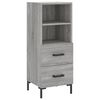 vidaXL Buffet haut Sonoma gris 34,5x34x180 cm Bois d'ing&eacute;nierie