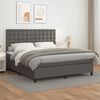 vidaXL Sommier &agrave; lattes de lit avec matelas Gris 180x200 cm Similicuir